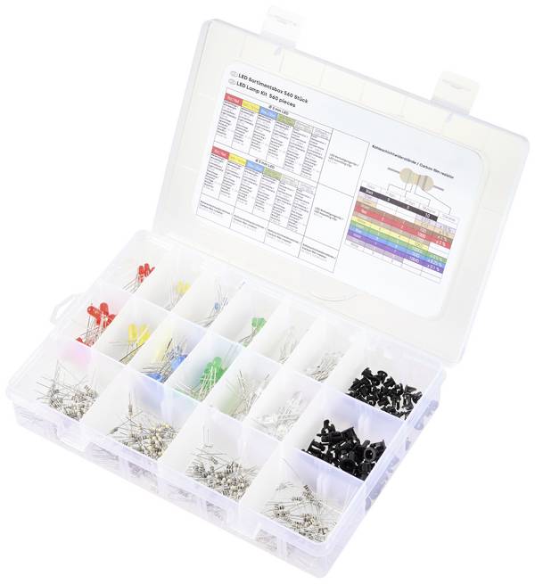 Dioda LED THT TRU COMPONENTS TC-11441772, 3 mm, 5 mm, 55 mcd, 330 mcd, 420 mcd, 2500 mcd, 14400 mcd, 560 szt.