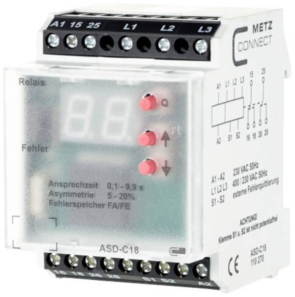 Przekaźnik monitorujący 230 V/AC (max) 2 zestyki przełączne Metz Connect 110270 sztuka 1 szt.