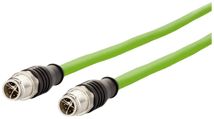 Мережевий кабель Metz Connect 142M2X11010, 1 шт., M12, CAT 6a, S/FTP, 1,00 м, зелений