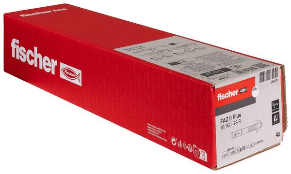 Fischer 564670 FAZ II Plus 16/160 GS R Kotwa klinowa 283 mm 16 mm 4 szt.