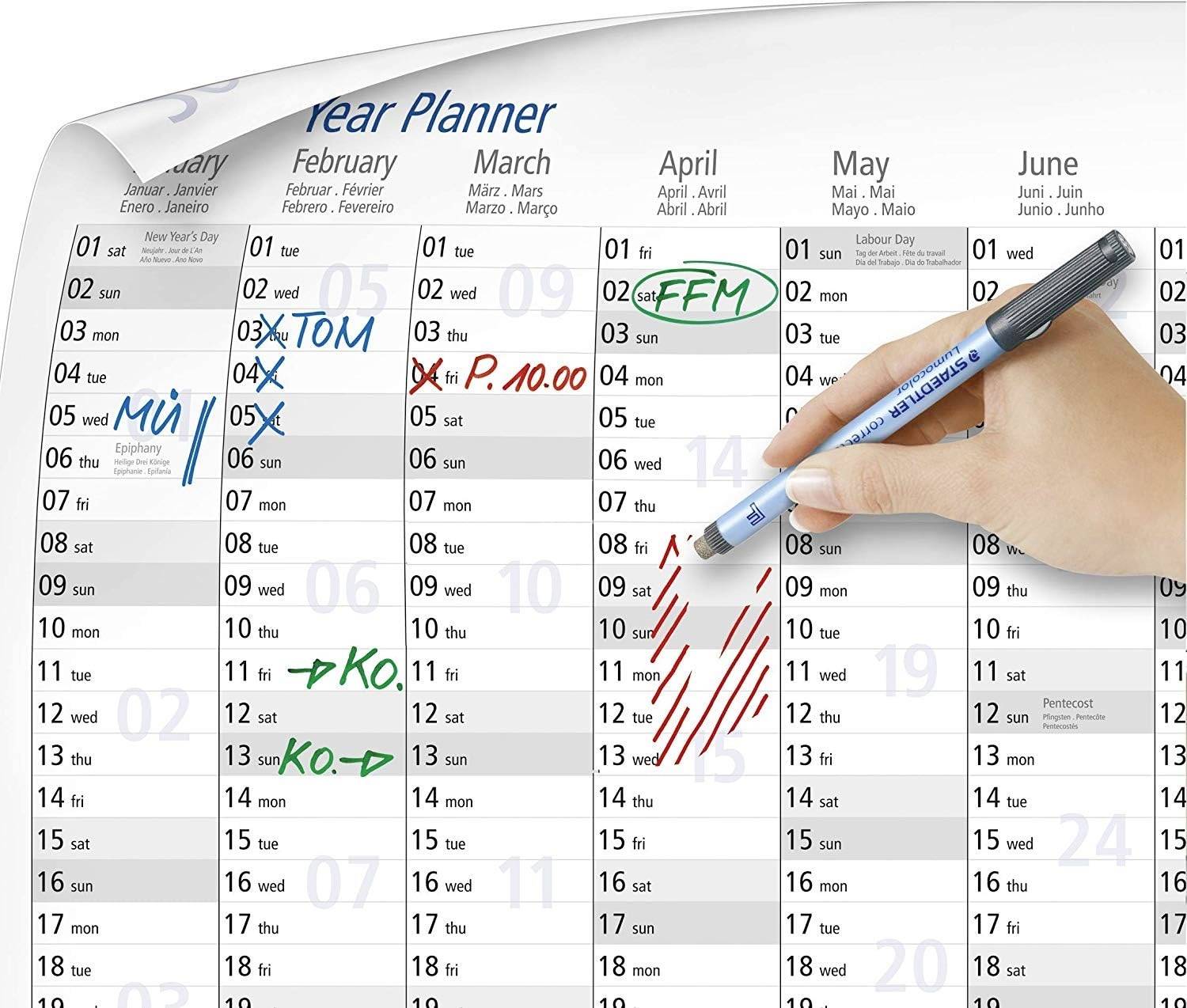 Настінний календар Staedtler Lumocolor® 641 YP 641 YPA3DE, 1 шт.