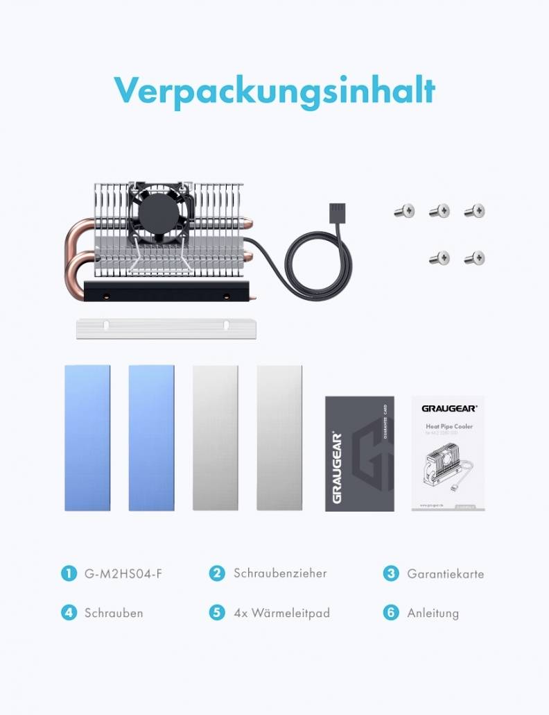 Кулер для M.2 SSD GrauGear G-M2HP04-F G-M2HP04-F, 1 шт.