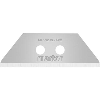 Ostrze z dwoma otworami z napisem 'NO. 160099 • INOX' oraz 'martor'.
