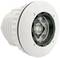 Biały, cylindryczny reflektor LED z czarną obwódką, przeznaczony do montażu sufitowego w pomieszczeniach wewnętrznych.