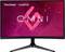 Monitor gamingowy ViewSonic z zakrzywionym ekranem; logo i napis 'OMNI' wyświetlane na różowym tle.
