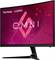 Monitor gamingowy ViewSonic OMNI z zakrzywionym ekranem i czarną podstawą, umieszczony na czerwonym tle.
