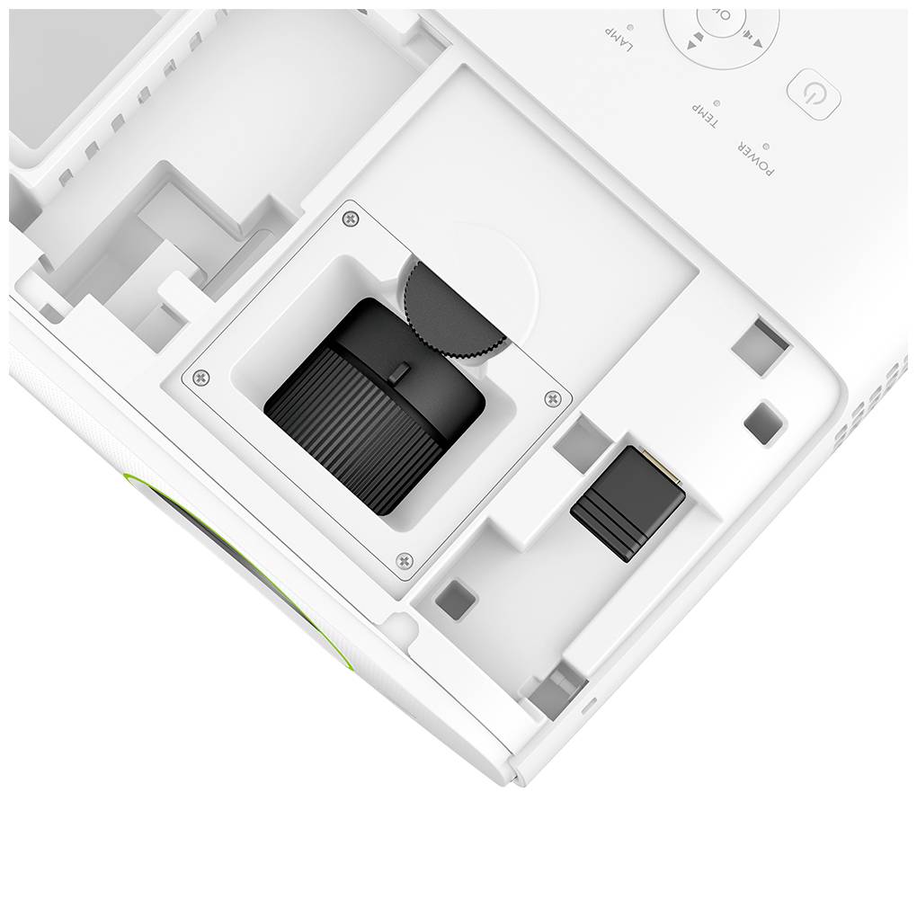Białe urządzenie elektroniczne z wieloma slotami, dużym czarnym pokrętłem oraz slotem na kartę SD u góry.