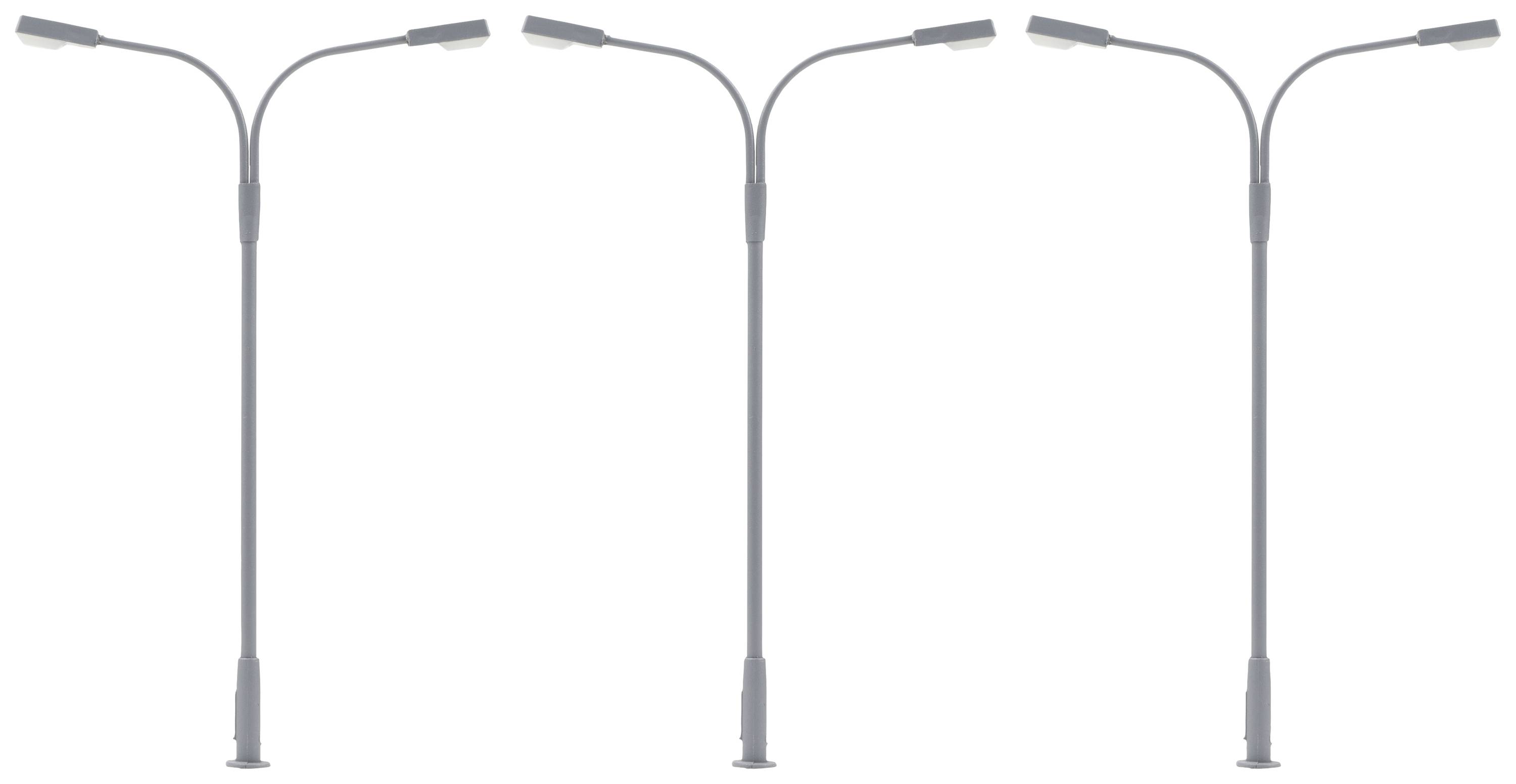 Подвійний вуличний ліхтар Faller H0, готовий до використання, модель 180120, 3 шт.