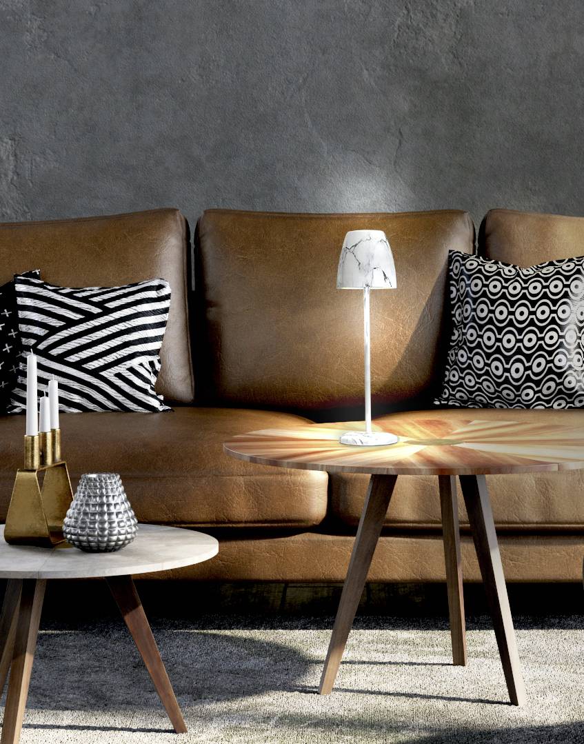 Настільна лампа Megatron TAVOLA MT68056 2W, акумуляторна, мармурово-сіра, 200 лм