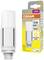 Żarówka LED firmy Osram obok jej opakowania. Opakowanie prezentuje kluczowe parametry: 5,5W, 13W, 640 lm, światło ciepłobiałe o temperaturze 3000 K, żywotność 30 000 godzin, oprawka G24d.