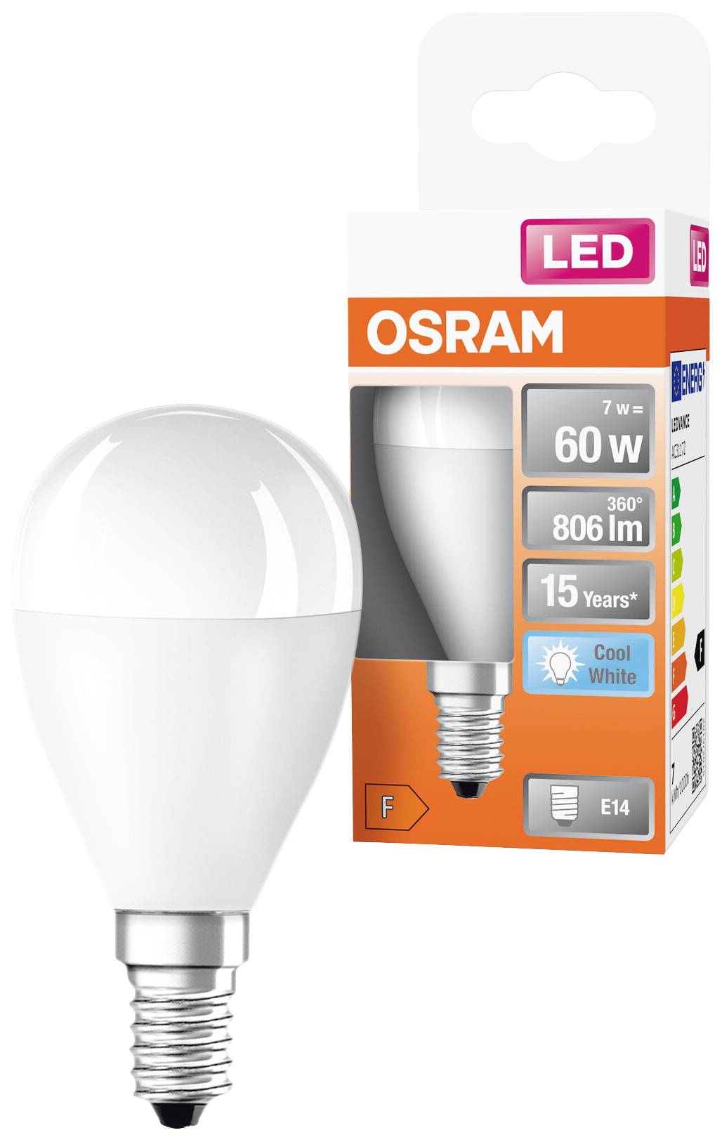 Світлодіодна лампа OSRAM HOMELIGHTING 4099854023101 E14 7 Вт = 60 Вт біла 1 шт.
