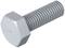 Sześciokątna śruba srebrna z gwintem metrycznym.