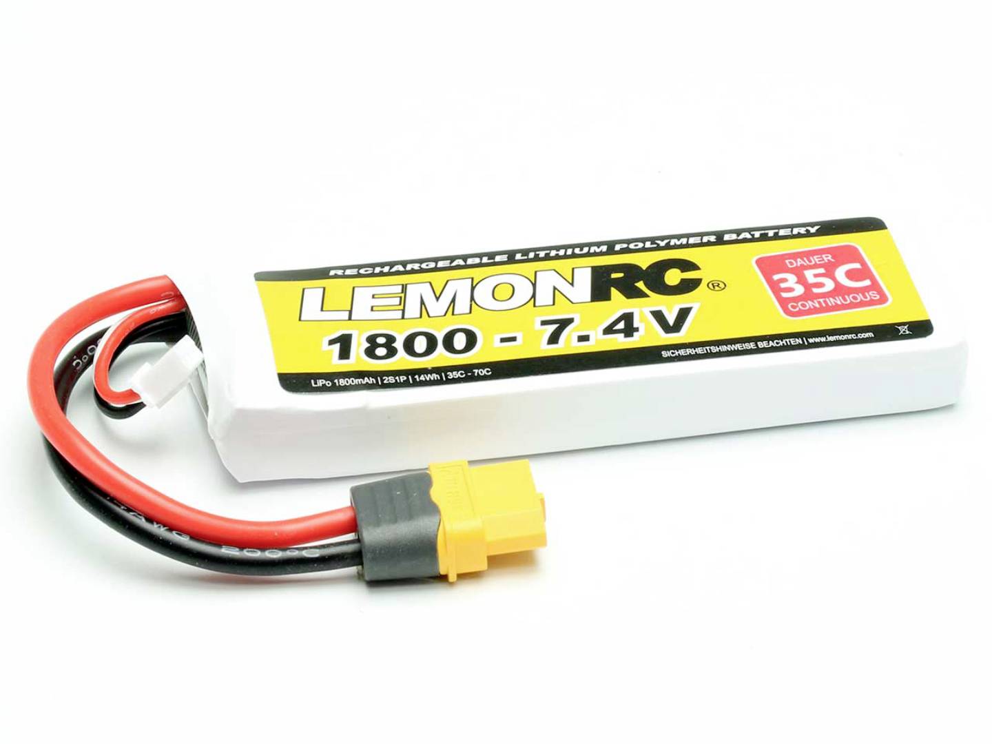Акумулятор (LiPo) 7.4 V 1800 mAh 35 C LemonRC Softcase XT60