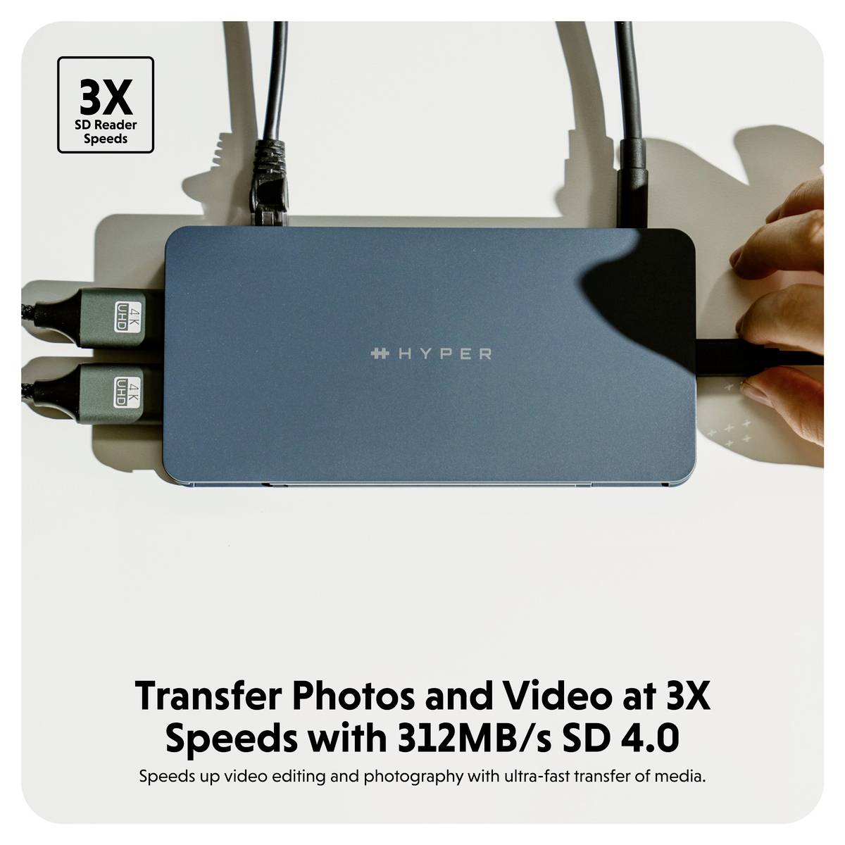 Stacja dokująca USB-C® HYPER HyperDrive Silicon Motion Docking zasilanie USB-C®-10