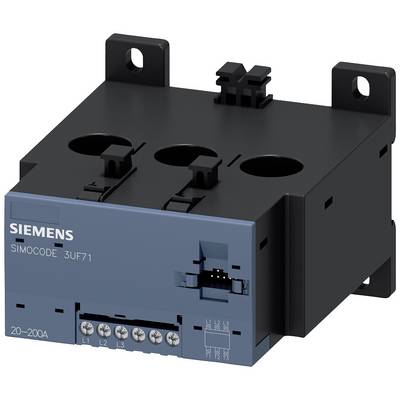 Moduł Siemens Simocode o oznaczeniu '3UF71', przeznaczony dla prądów od 20 do 200 A. Posiada trzy zaciski przyłączeniowe.