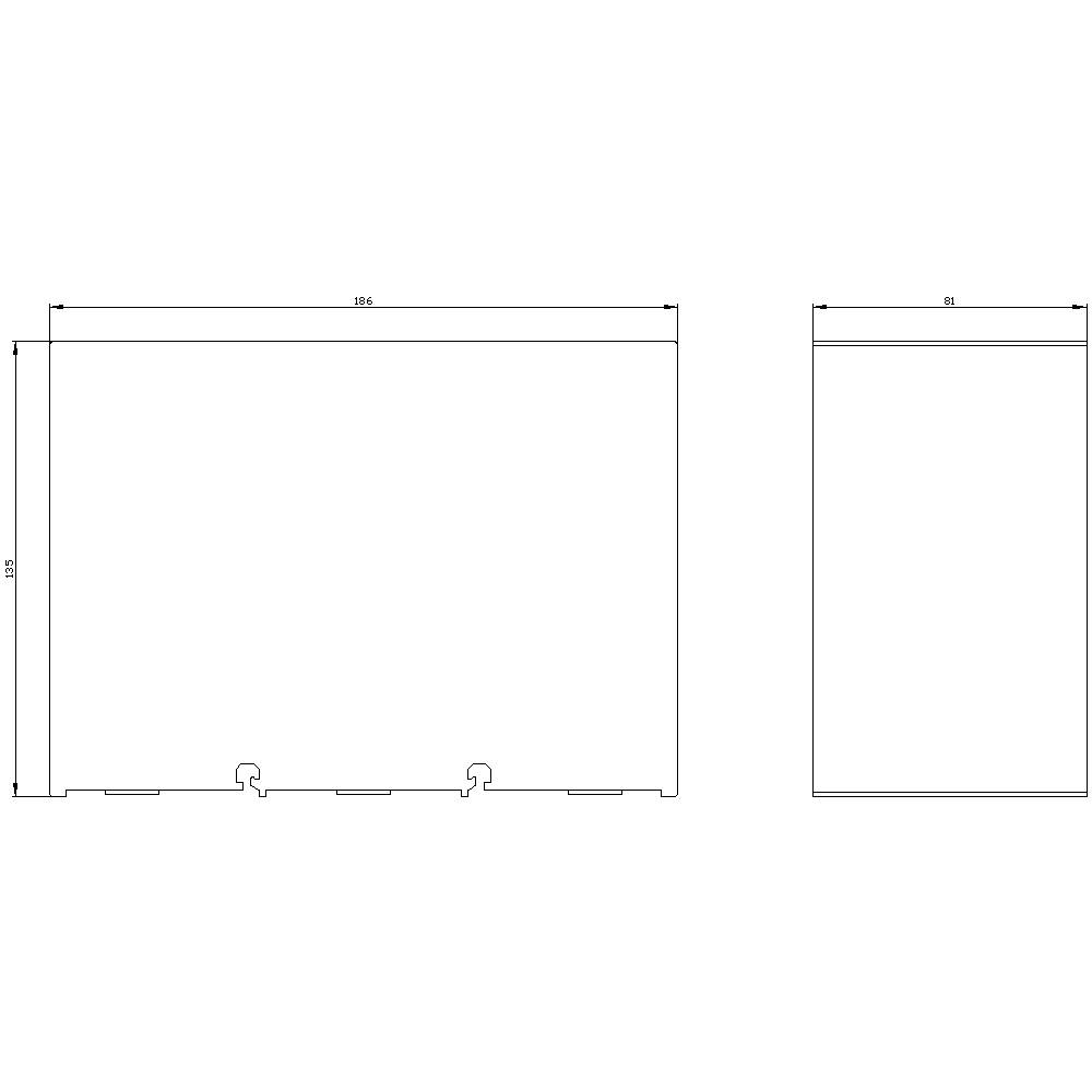 Rysunek projektowy prostokątnej płyty o wymiarach 305 x 81. Wysokość i szerokość podane są w milimetrach.