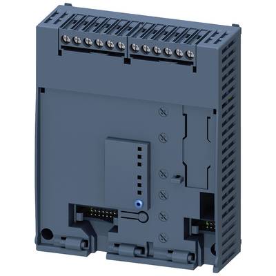 Szary elektroniczny panel rozdzielni z zaciskami przyłączeniowymi u góry oraz kilkoma śrubami i otworami z przodu.