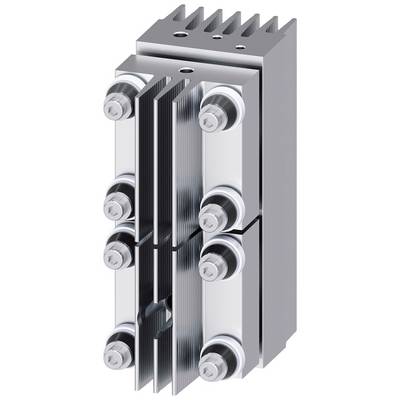 Metalowy element mechaniczny składający się z wielu płyt i śrub łączących, prawdopodobnie będący częścią systemu maszynowego lub chłodniczego.