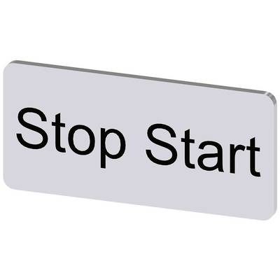 Znak z napisem 'Stop Start' czarnymi literami na białym tle.
