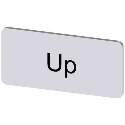 Prostokątna tabliczka z napisem 'Up', wskazująca w górę.