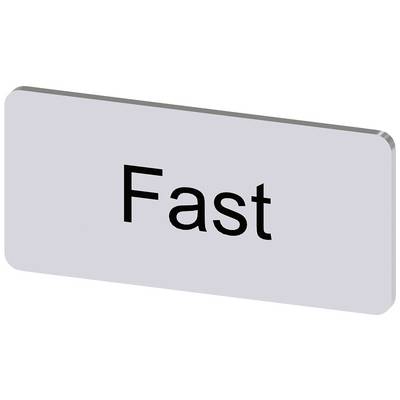 Prostokątna tablica z napisem 'Fast' czarnymi literami na białym tle.