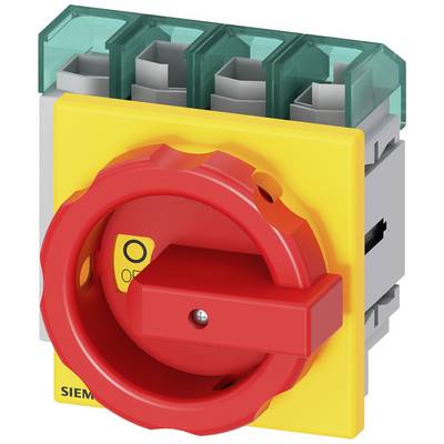 Przełącznik obrotowy w kolorach czerwonym i żółtym, oznaczony symbolami '0' i 'ON'. Stosowany do ręcznego włączania i wyłączania urządzeń elektrycznych.