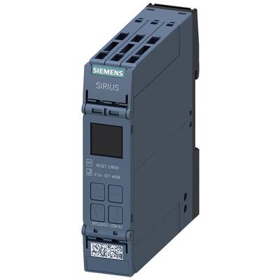 Urządzenie sterujące Siemens Sirius, w kolorze niebieskim, wyposażone w przyciski sterujące i wyświetlacz na przedniej części, przeznaczone do przemysłowych zastosowań sterujących.