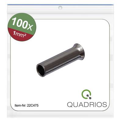 100x 1mm² tuleja kablowa, QUADRIOS, numer artykułu: 22C475. Głównie metalowa tuleja w przezroczystym opakowaniu.