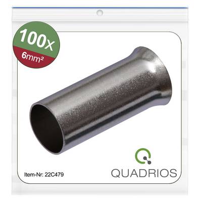 'Kwadratowa metalowa tuleja drążona, 6mm², 100 sztuk w woreczku, numer artykułu 22C479, marka Quadrios.'