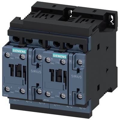 Siemens SIRIUS Schütz - elektryczny komponent służący do sterowania obwodami elektrycznymi w instalacjach, wyposażony w dwa niebieskie przyciski i śruby.