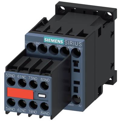 Przekaźnik Siemens Sirius z wieloma zaciskami przyłączeniowymi. Odpowiedni do stosowania w elektrycznych instalacjach sterujących.