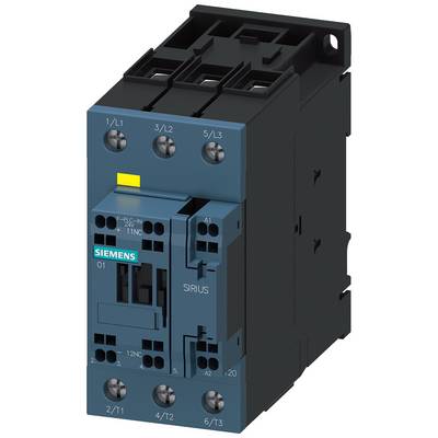 Obraz przedstawia niebieski łącznik (przekaźnik) Siemens, model Sirius, z wieloma zaciskami przyłączeniowymi u góry i u dołu, stosowany w obwodach elektrycznych.
