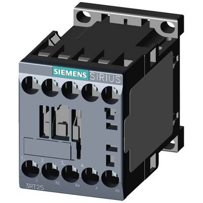 Czarny stycznik Siemens SIRIUS z wieloma złączami z przodu, oznaczony numerem modelu '3RT25'.