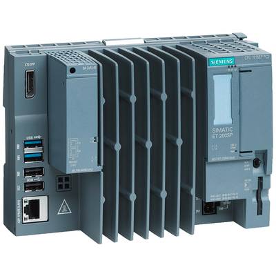 Siemens SIMATIC ET 200SP, modularny komputer przemysłowy z różnymi złączami, stosowany w procesach automatyzacji.