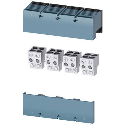 Modularny system wtykowy z pięcioma gniazdami, numerowanymi od 1 do 6. Osobno przedstawione białe złącza, każde z czterema przyłączami.