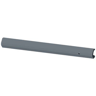 Prostokątny profil aluminiowy malowany na szaro, z otworem po jednej stronie. Stosowany w konstrukcjach lub jako element ram mebli.