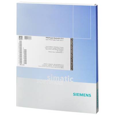 Pakiet oprogramowania z napisem 'siemens simatic software'. Zawiera 'PROFIsafe Starterkit V3.5' oraz 'PROFIsafe Profil V2.6.1'.