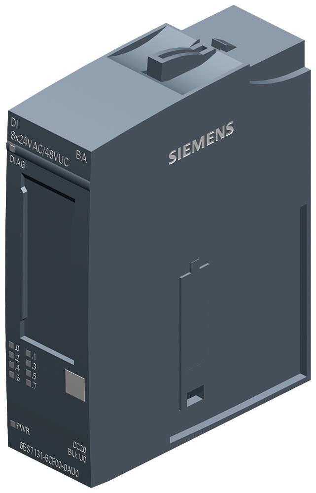 Elektroniczne urządzenie z napisem 'SIEMENS', prawdopodobnie element sterujący lub przełącznikowy, w ciemnym kolorze i blokowej formie.