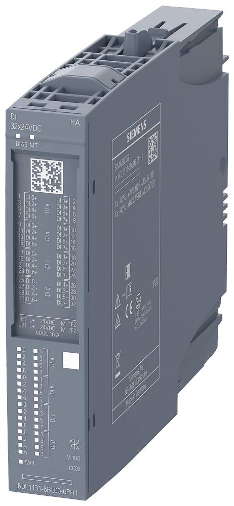 Elektroniczne urządzenie z logo Siemensa. Posiada kilka interfejsów cyfrowych oraz informacje techniczne na powierzchni.