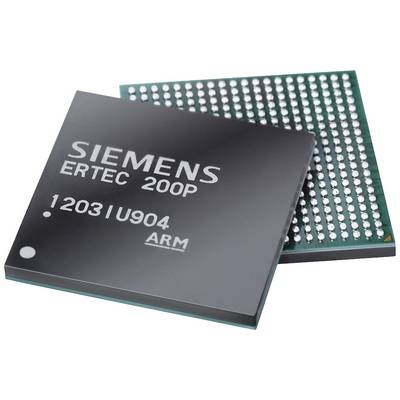 Na ilustracji widoczne są dwa mikroprocesory. Jeden z nich ma napis "SIEMENS ERTEC 200P", drugi przedstawia miejsca lutowania.