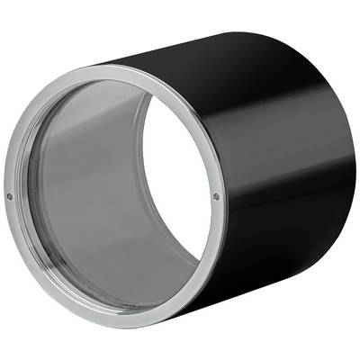 Cylindryczny element metalowy, błyszczący i pusty w środku, z polerowaną powierzchnią zewnętrzną i otwartym końcem, przydatny do zastosowań przemysłowych.