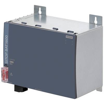 Metalowe obudowa Siemens SITOP BAT1600 do zasilania bezprzerwowego, z widocznymi elementami mocującymi u góry.