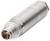 Wtyk z obudową metalową w kolorze srebrnym, wyposażony w kilka styków na przedniej części. Odpowiedni do instalacji przemysłowych.