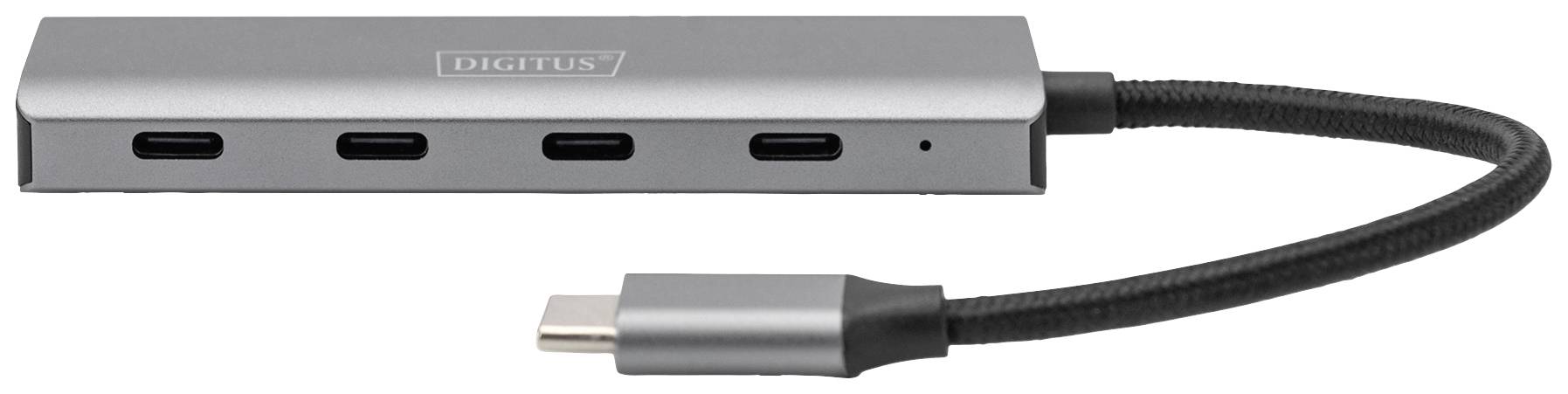 Digitus DA-70246 USB-Hub 4 porty USB-A USB 3.1 Gen1 5 GBit/s aluminiowa obudowa ciemnoszary DA-70246-1