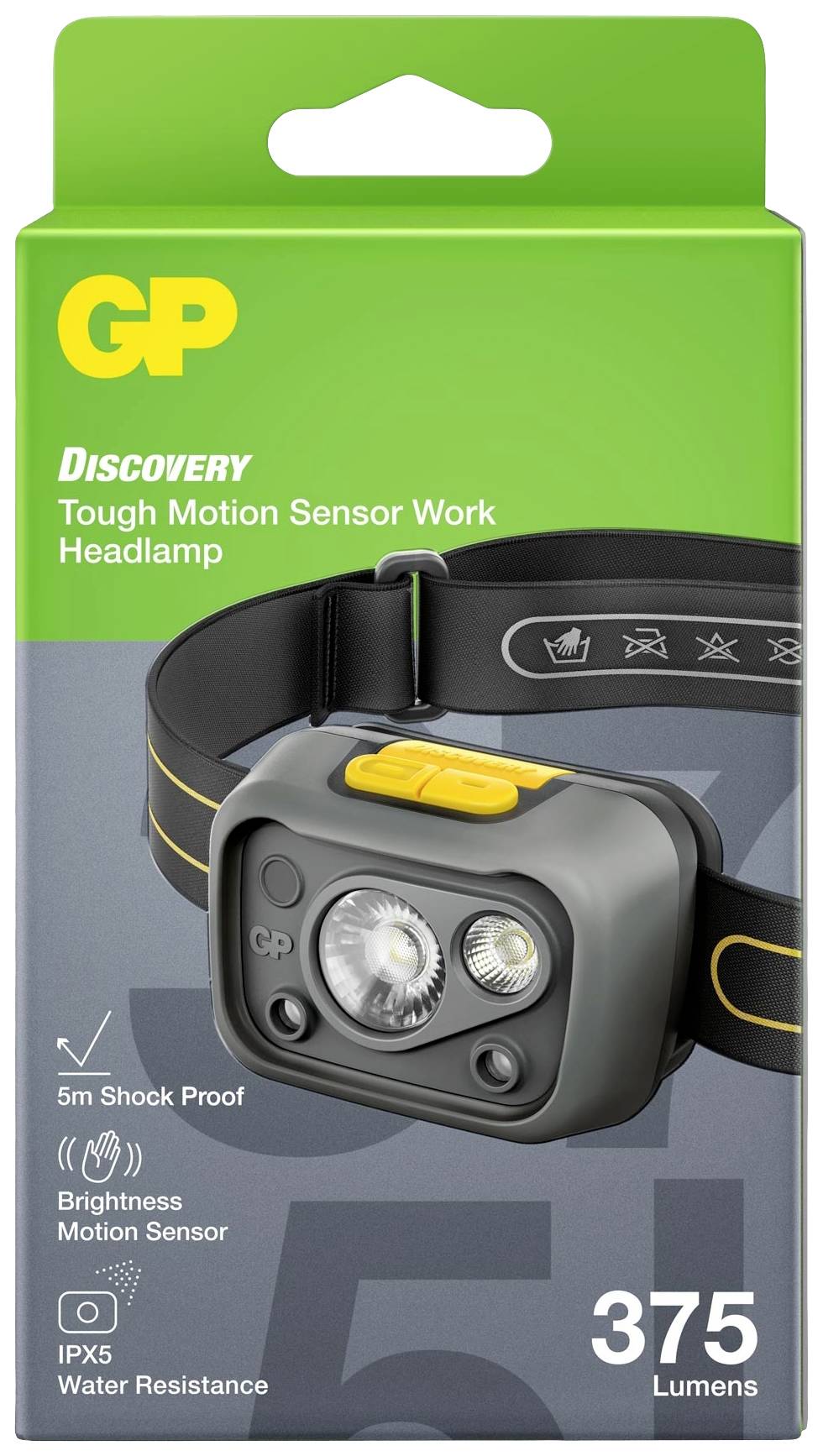 Налобний ліхтар GP Discovery GPDISHLCW54BL119, 375 лм, 26 год, 98 г