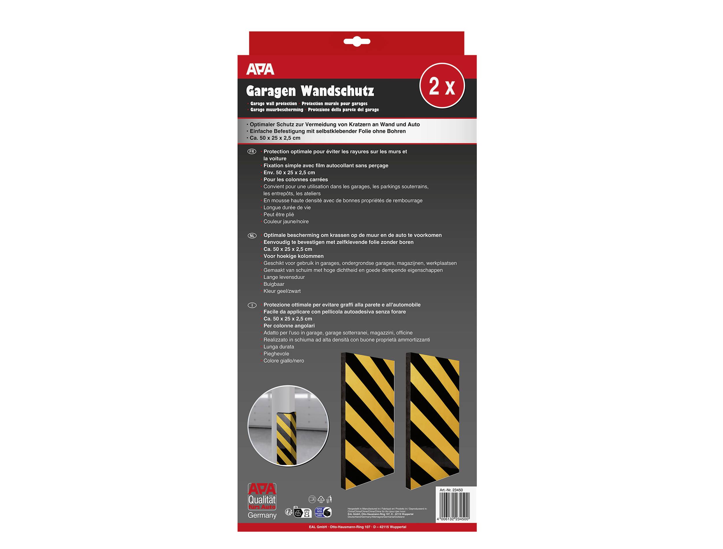 Комплект захисту стін APA Garagen Wandschutz, eckig, 2 Stück 23450, 1 пара