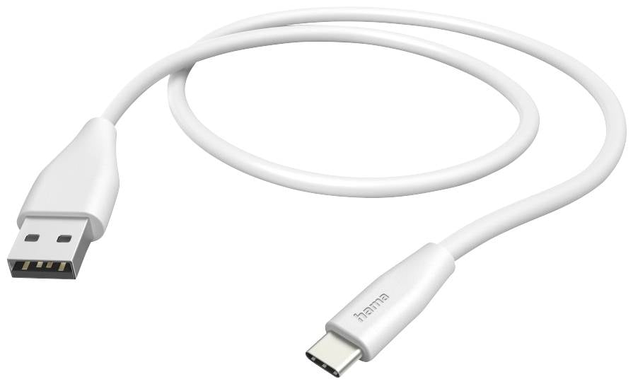 Зарядний кабель Hama USB 2.0 USB-A чоловічий, USB-C® чоловічий 1,50 м білий 00201596