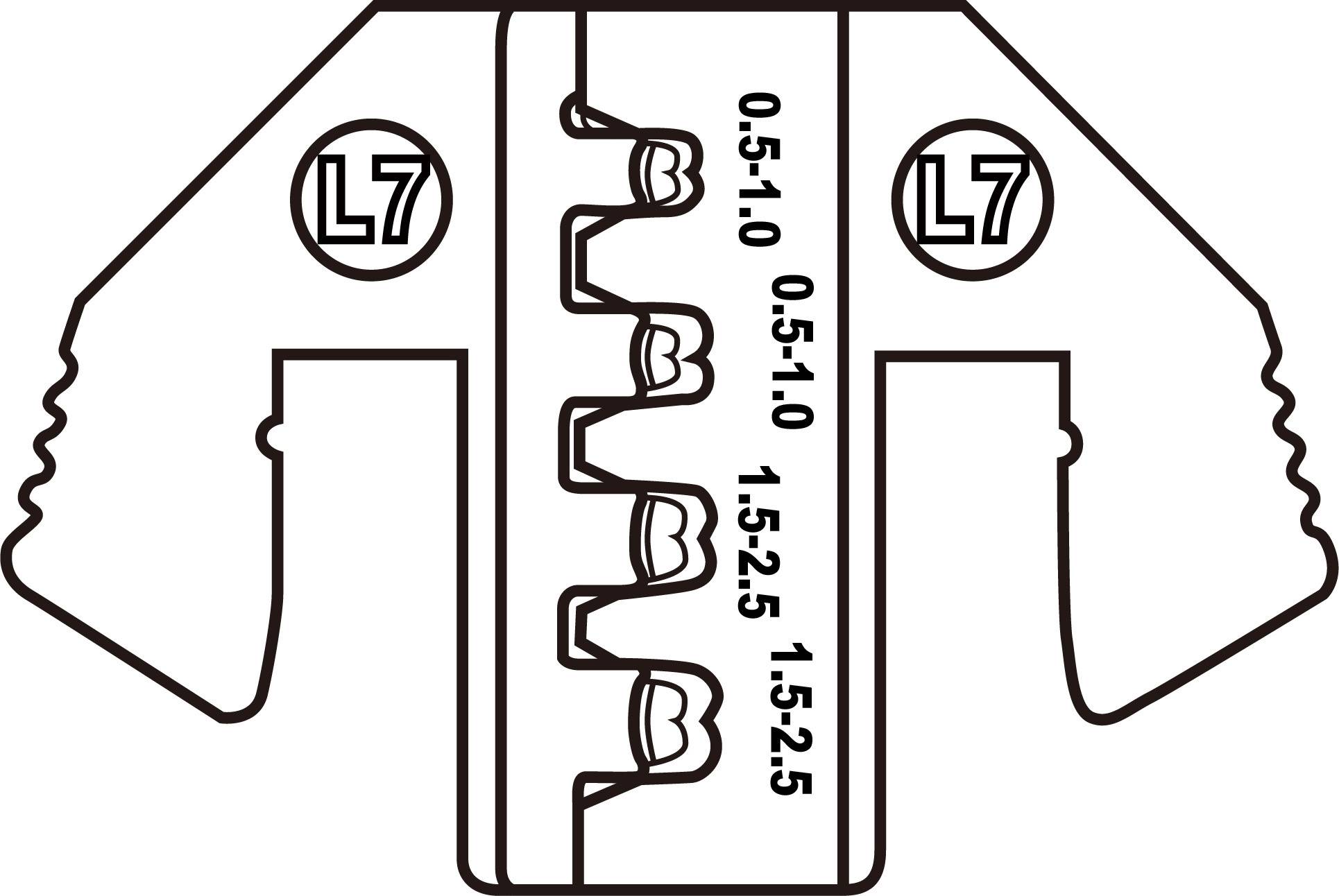 Szczypce do ściągania izolacji L7 posiadają skalę pomiarową do przewodów o średnicy: 0,5-1,0 mm oraz 1,5-2,5 mm. Narzędzie przeznaczone jest do usuwania izolacji.