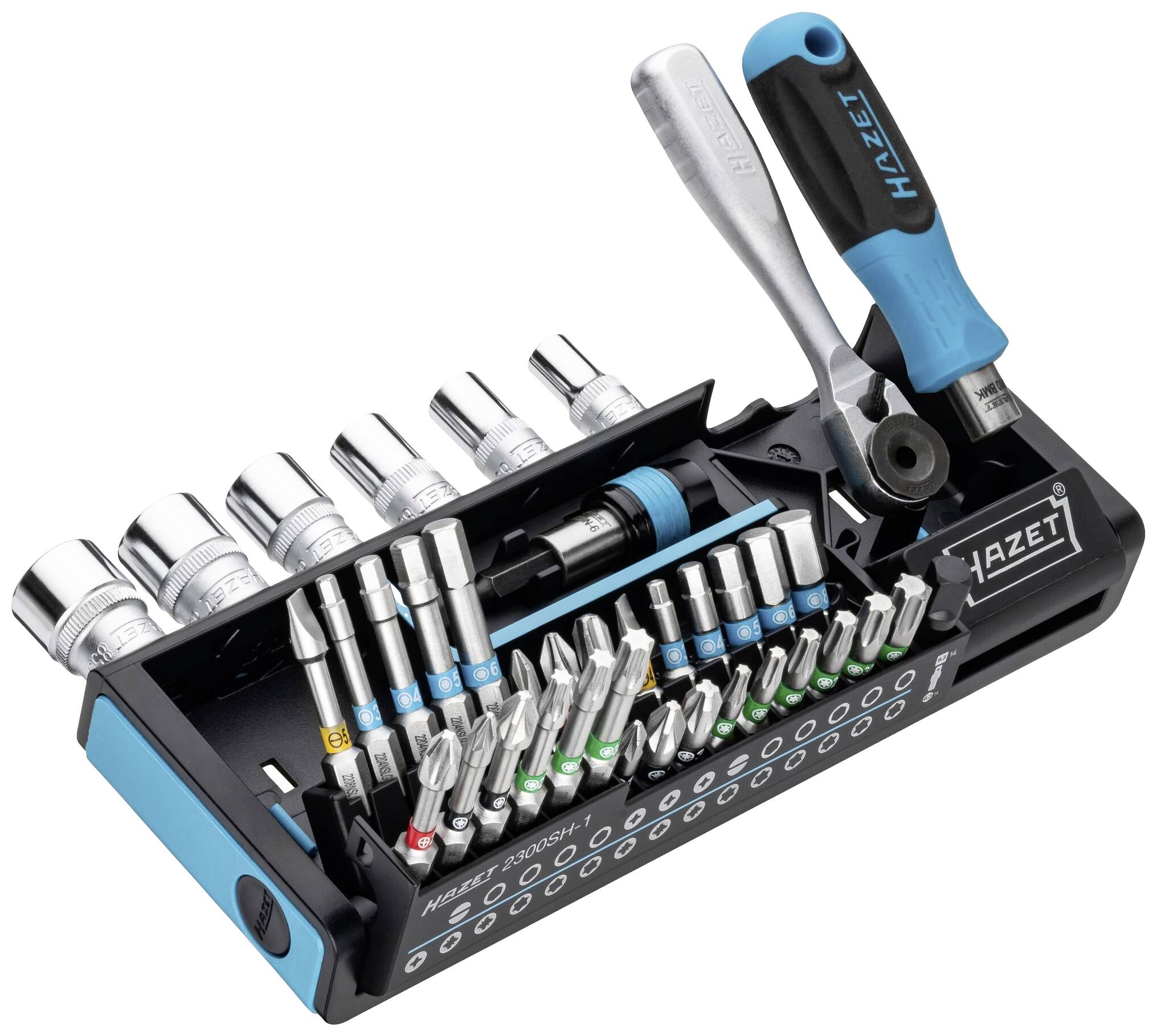 Набір біт Hazet SmartHolder 2300SH-1: шліцьові, хрестові, Pozidriv, внутрішній шестигранник, внутрішній TORX, зовнішній шестигранн