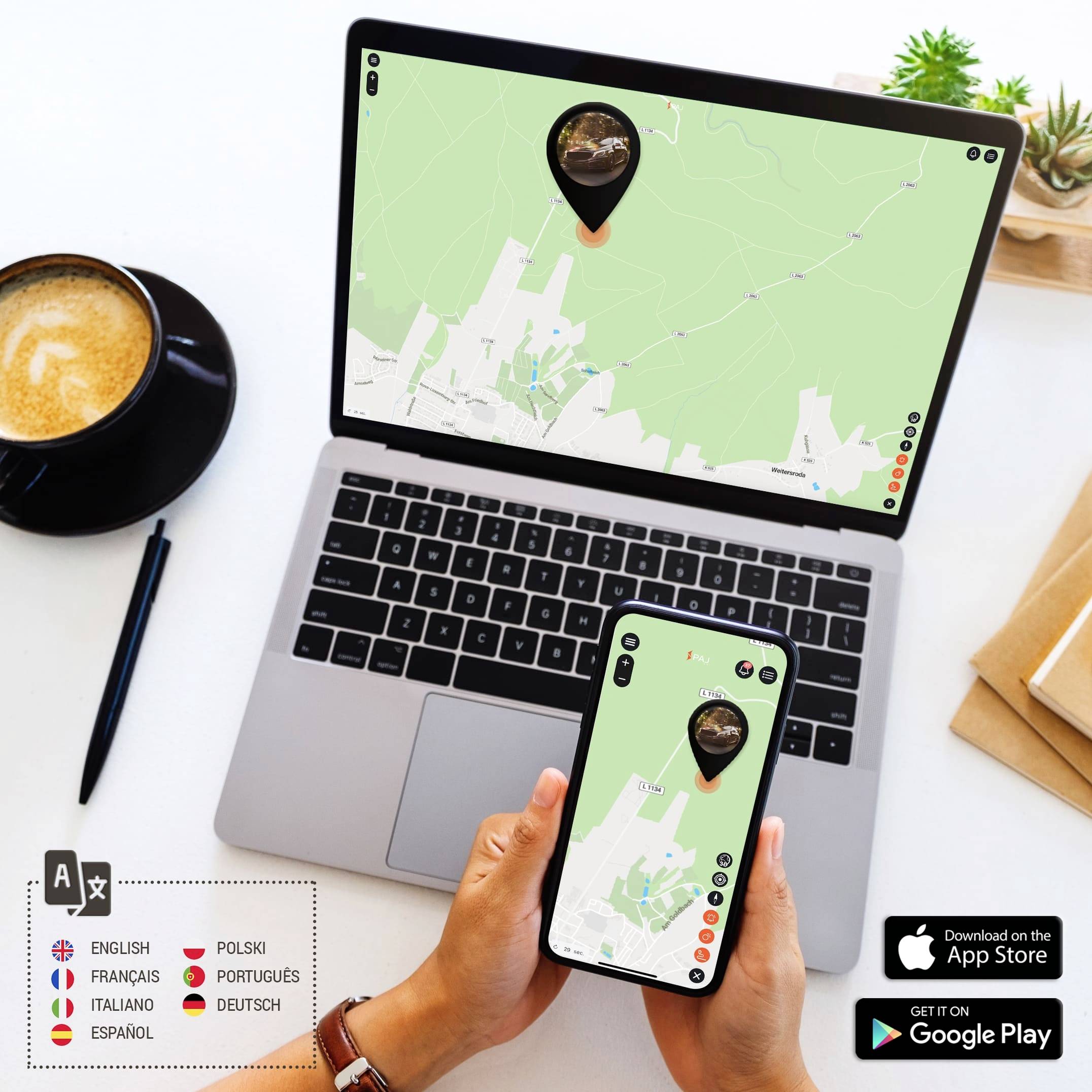 GPS-передавач PAJ GPS POWER FINDER 4G для відстеження транспортних засобів чорного кольору 1 шт.